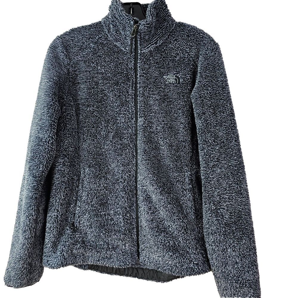 The North Face Jacket Women's M Osito 2 Mid Black Grey Full Zip Warm Winter Cozy